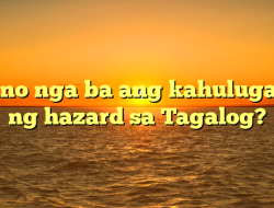 Ano nga ba ang kahulugan ng hazard sa Tagalog?