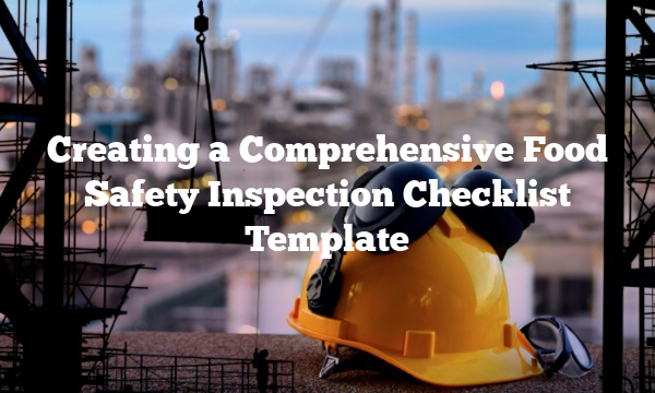 Creating a Comprehensive Food Safety Inspection Checklist Template