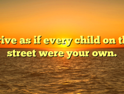 Drive as if every child on the street were your own.